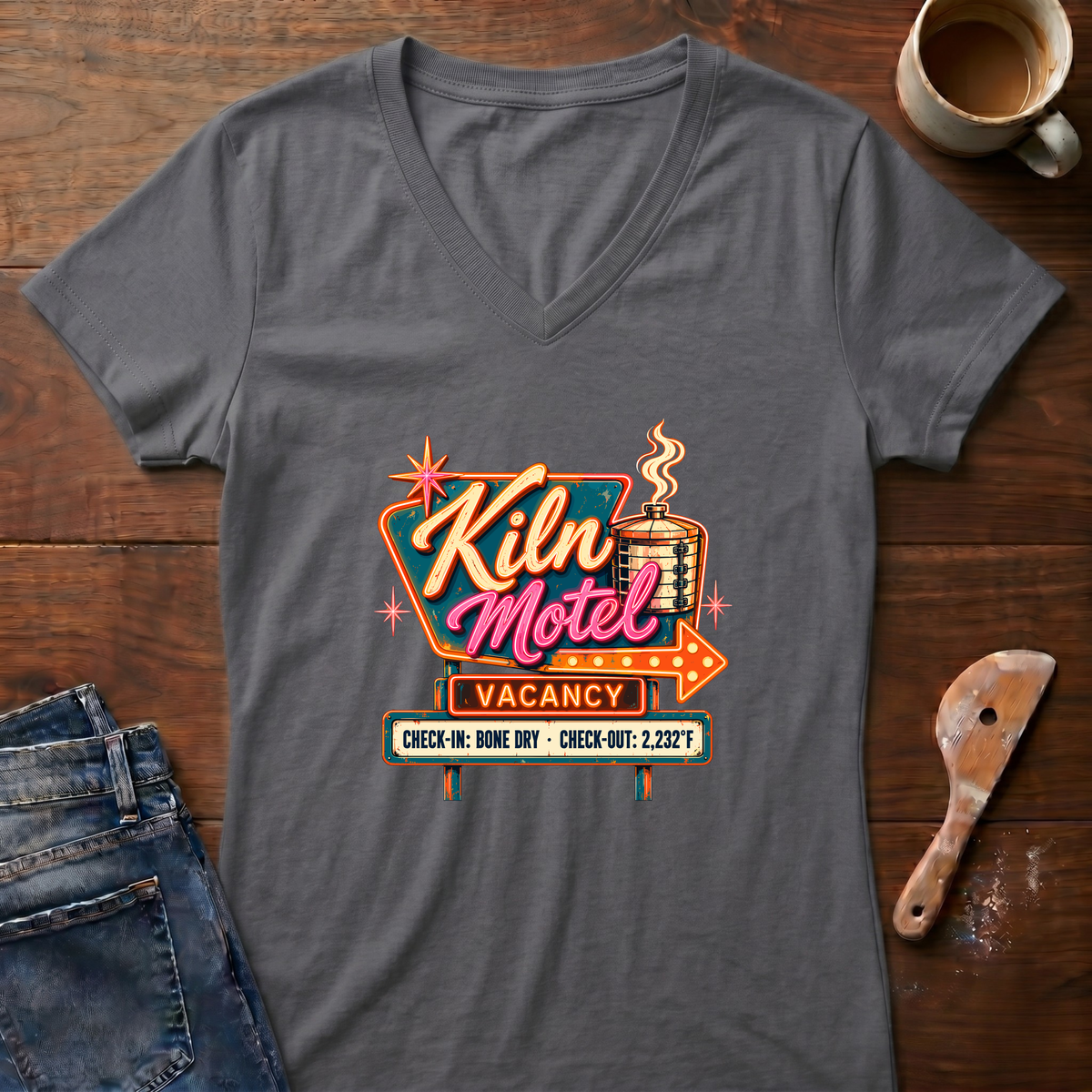 Kiln Motel Ladies' V-Neck T-Shirt